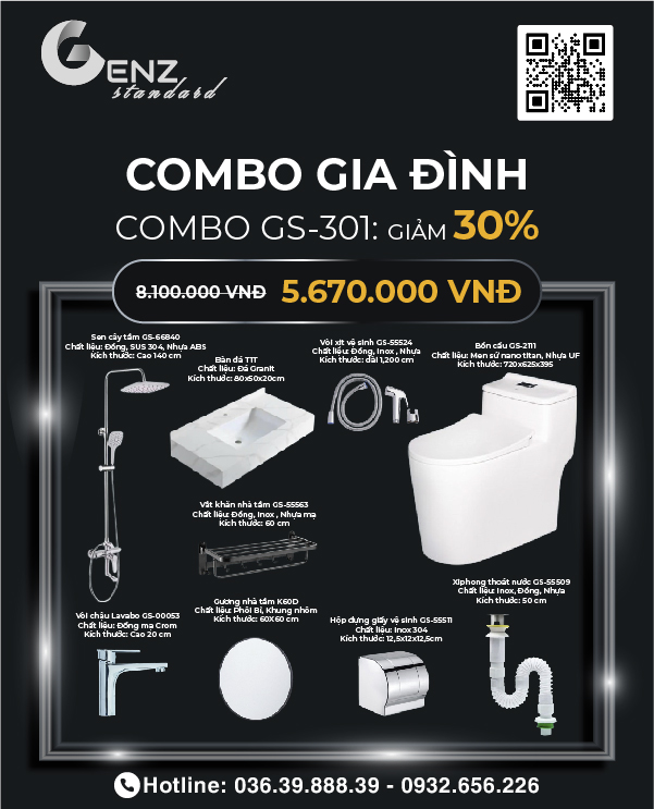 Combo Trọn Bộ Phòng Tắm GS-301