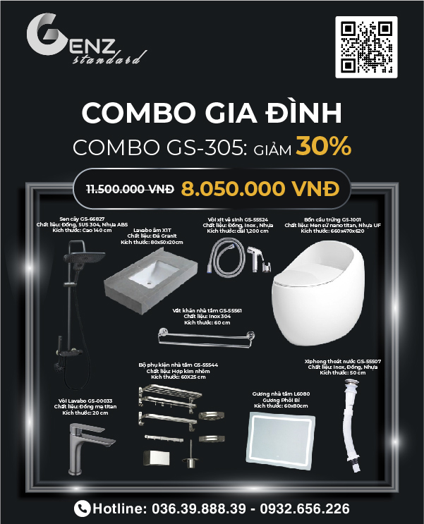 Combo Trọn Bộ Phòng Tắm GS-305